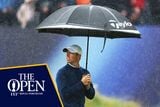 thumbnail: The heavens opened as Rory McIlroy finished off a second round two-under-par 69 on Friday.