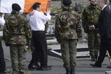 thumbnail: A guard of honour flanks the coffin of Michael Barr at his funeral in Strabane Co Tyrone this morning. Barr was shot dead at the end of April in a pub in Dublin. It is thought his murder is part of a bitter feud between rival gangs in the city.
PACEMAKER BELFAST   05/05/2016